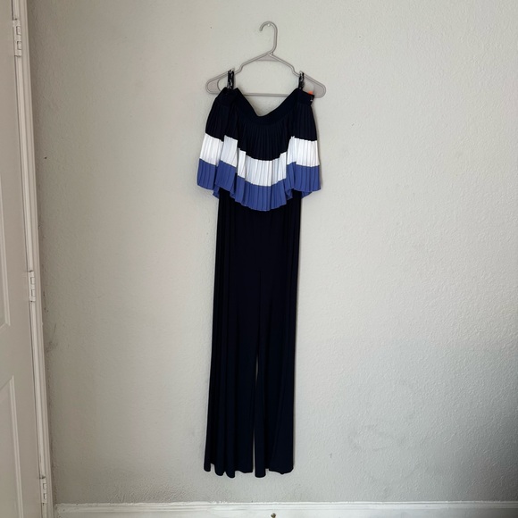 NEW JOSEPH‎ RIBKOFF pleated jumpsuit in midnight blue sz 14 - Picture 9 of 11